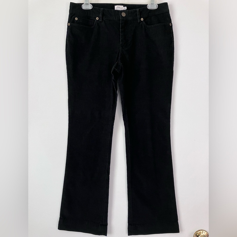 L.L. Bean Vintage Black Corduroy Jeans Boot Cut Flare 70s Script Label s…